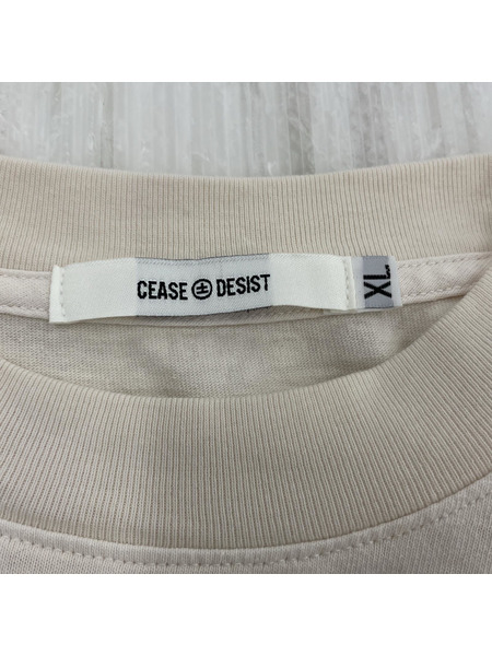 半袖Tシャツ・カットソー CEASE DESIST/XL/アイボリー/バタフライ[値下]