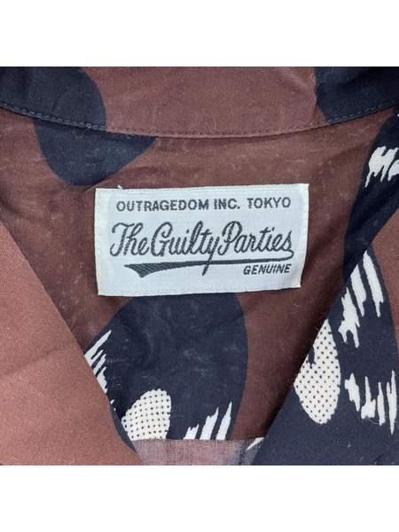 WACKO MARIA 半袖シャツ 24SS RECORDS HAWAIIAN SHIRT ブラウン (S)