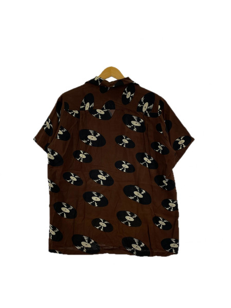 WACKO MARIA 半袖シャツ 24SS RECORDS HAWAIIAN SHIRT ブラウン (S)