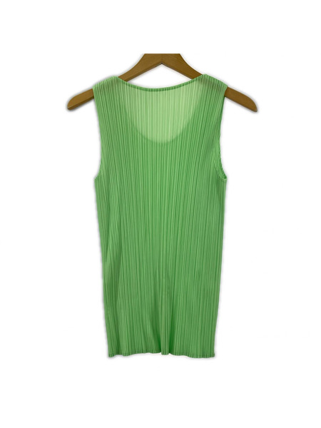 PLEATS PLEASE タンクトップ プリーツ 緑 (3)