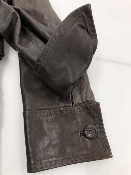 DSQUARED2 レザーロングコート　ブラウン　40[値下]