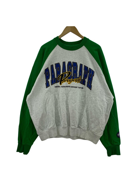Paragraph スウェット・トレーナー COLOR RAGLAN SWEAT size2  グリーン