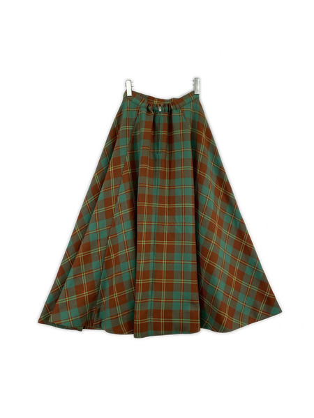 AMERI ロングスカート EVELYN CHECK FLARE SKIRT[値下]