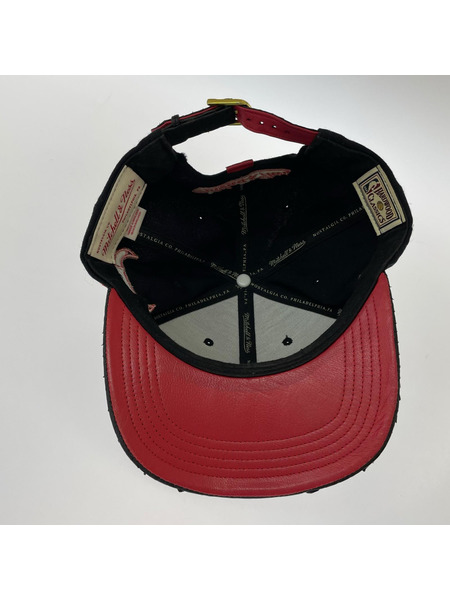 mitchell&ness キャップ CHICAGO Bulls パイソン切替 黒