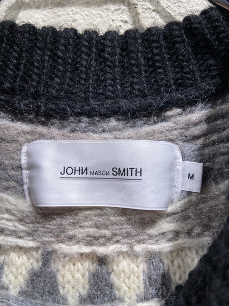 JOHN MASON SMITH/NORDIC KNIT/M/ブラック[値下]