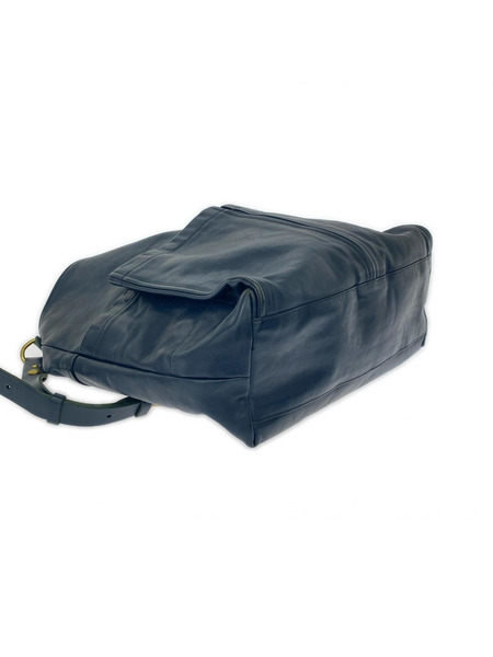 IL BISONTE ショルダーバッグ 2way レザーショルダーバッグ 紺