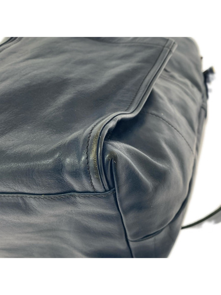 IL BISONTE ショルダーバッグ 2way レザーショルダーバッグ 紺