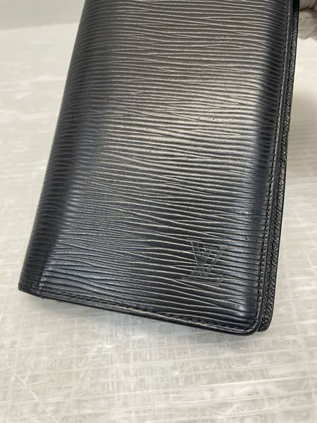 LOUIS VUITTON ポルトフォイユ・ブラザ エピ ノワール M60622/CA1185/イニシャル入り