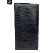 LOUIS VUITTON ポルトフォイユ・ブラザ エピ ノワール M60622/CA1185/イニシャル入り