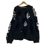 JUN/NAKAYAMA 23SS DISTRESSED CREWNECK L/XL 黒