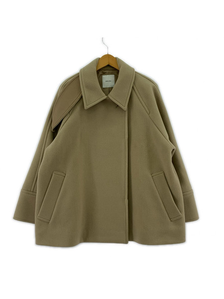 Spick&Span ジャケット Wスライバーヘリンボーンボリュームコート/ベージュ[値下]