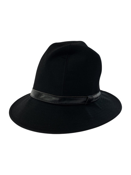 Yohji Yamamoto POUR HOMME レザーリボンウールギャバジンフェドラハット