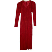 PLEATS PLEASE カーディガン ロングカーディガン 赤 (2)