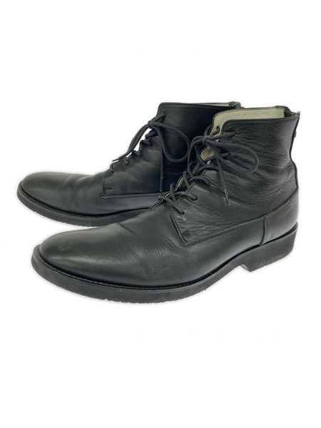 LOUNGE LIZARD ブーツ ジップアップレザーブーツ/黒