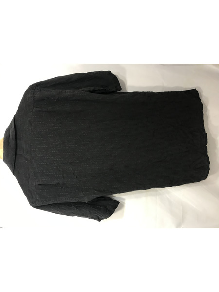 メンズラグ衣料 総柄シルクS/Sシャツ ブラック (36) 531956