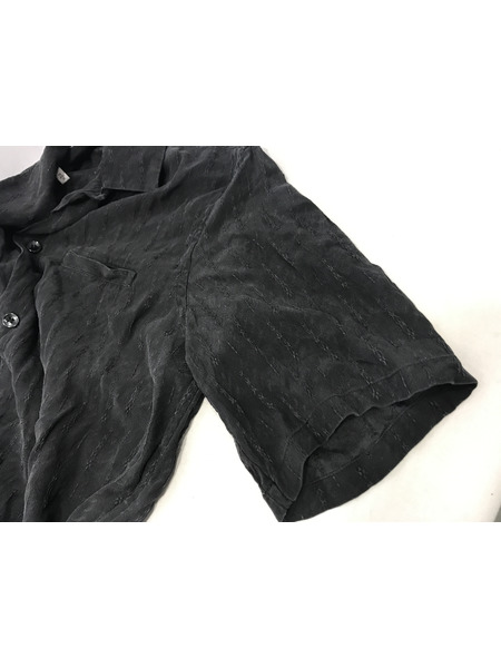メンズラグ衣料 総柄シルクS/Sシャツ ブラック (36) 531956
