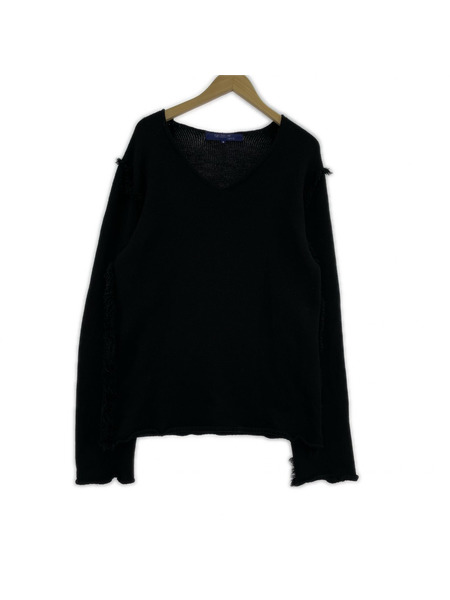 JUNYA WATANABE COMME des GARCONS AD2003Vネックハイゲージニット S BLK