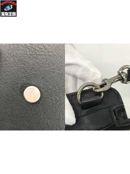  YSL ダウンタウンカバス スタッズ 2wayショルダーバッグ 黒