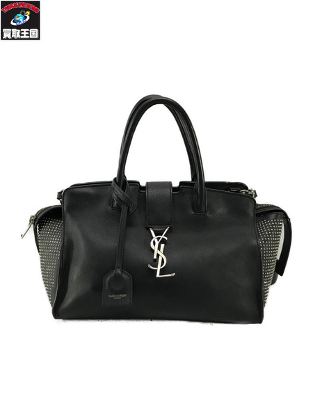 YSL ダウンタウンカバス スタッズ 2wayショルダーバッグ 黒