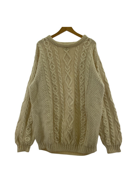 L.L.Bean ニット・セーター 80s ウール ヘビー ローゲージ ニット アイボリー　L[値下]