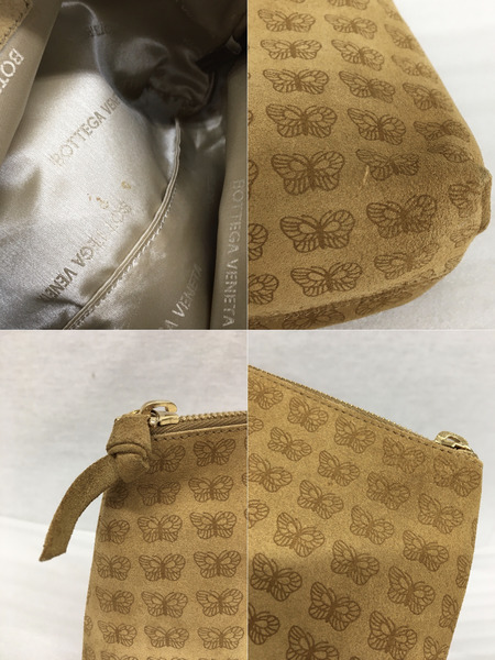 Bottega Veneta　パピヨン スエード ポーチ ベージュ