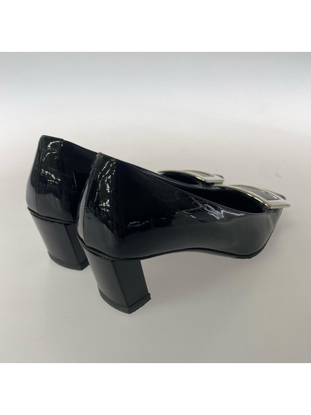 パンプス・ヒール Roger Vivier メタルバックルフラットシューズ 黒 36(1/2)