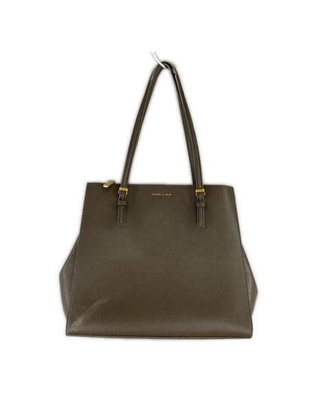 charles&keith トートバッグ クラシックダブルハンドルトートバッグ 茶