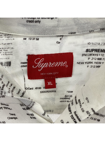 Supreme 半袖シャツ 20FW Receipts Rayon SS Shirt