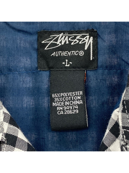 STUSSY ブルゾン・ジャンパー チェック 黒白（L）