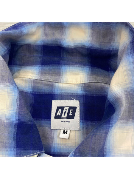 AIE 長袖シャツ PAINTER SHIRT 青 (M)[値下]