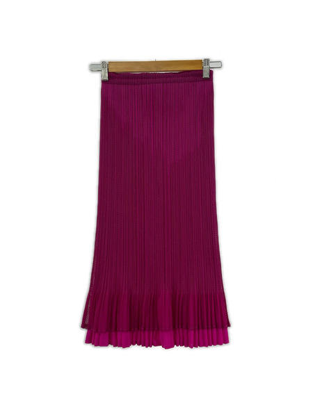 PLEATS PLEASE ヒザ丈スカート メッシュ プリーツ 紫 (3)