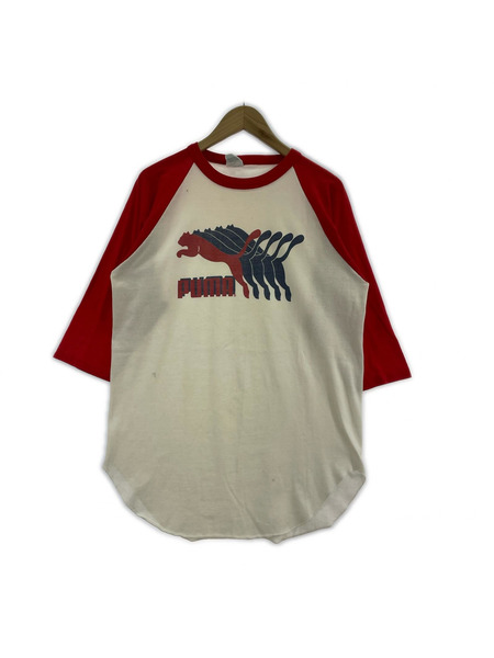 PUMA 半袖Tシャツ・カットソー 80S ラグランTEE XL レッド