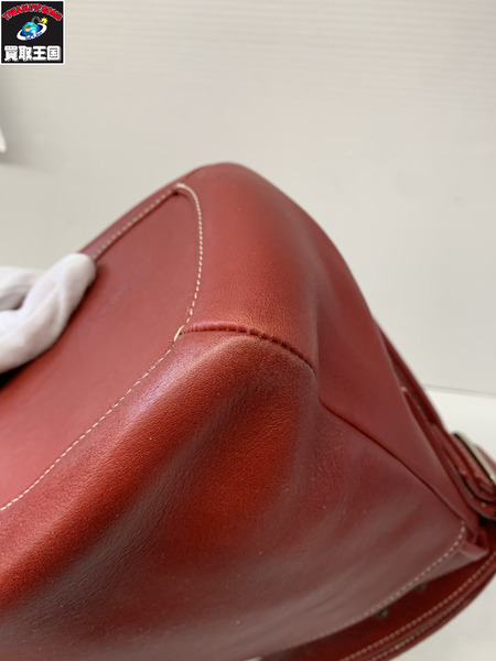 ショルダーバッグ レザーバッグ レッド