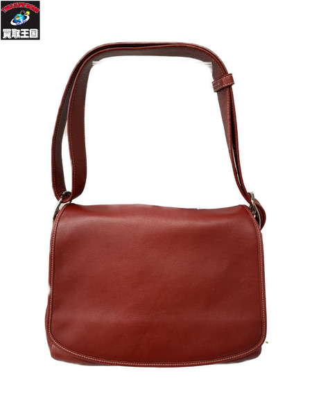 ショルダーバッグ レザーバッグ レッド