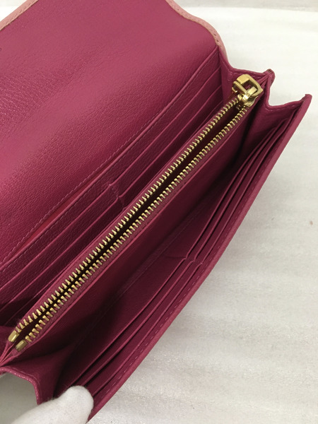 MiuMiu　マドラス 長財布 バイカラー ピンク