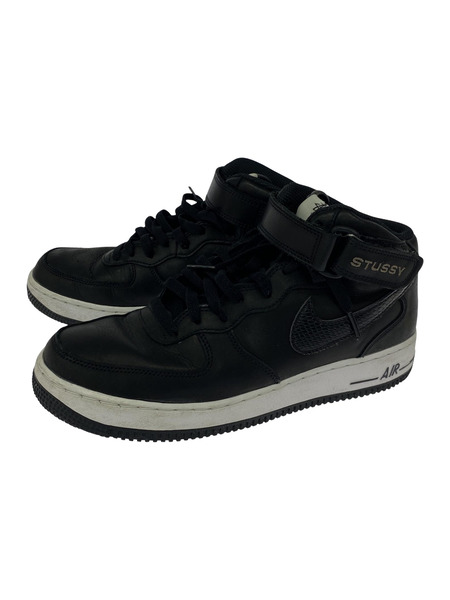 NIKE スニーカー Stussy Air Force 1 Mid Black/Black｜商品番号