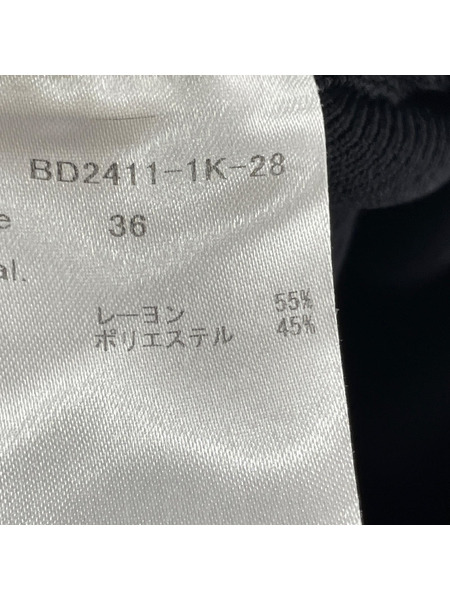 BORDERS at BALCONY 半袖ワンピース SCALLOP DRESS/BLK