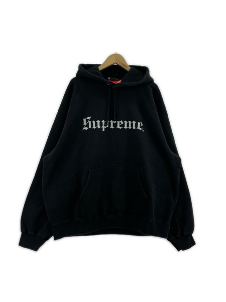 Supreme 25AW Washed Old English Hooded Black XXL 黒