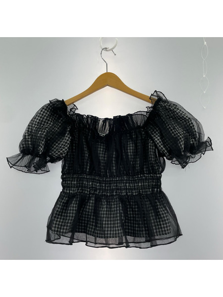 snidel ソノ他 ギャザーフリルオフショルブラウス ONE BLK