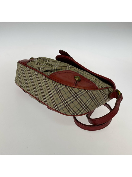 BURBERRY BLUE LABEL ショルダーバッグ チェック×レッド