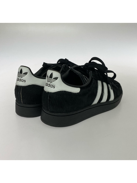 adidas スニーカー SUPERSTAR II ローカットスニーカー 毛皮 黒 (24.5)