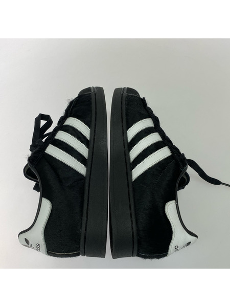 adidas スニーカー SUPERSTAR II ローカットスニーカー 毛皮 黒 (24.5)