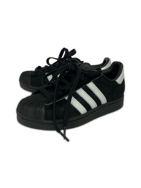 adidas スニーカー SUPERSTAR II ローカットスニーカー 毛皮 黒 (24.5)