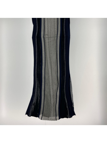 MameKurogouchi 20SS Net Stripe Knit Dress ワンピース 2 紺