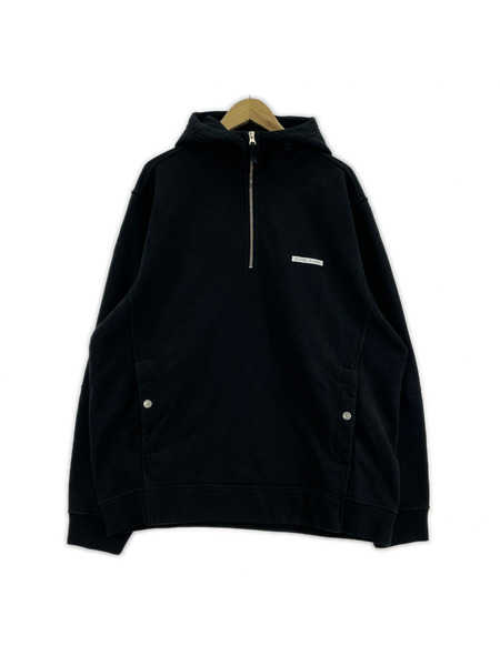 STONE ISLAND 25AW 胸ロゴ ハーフジップパーカー XL 黒 XL
