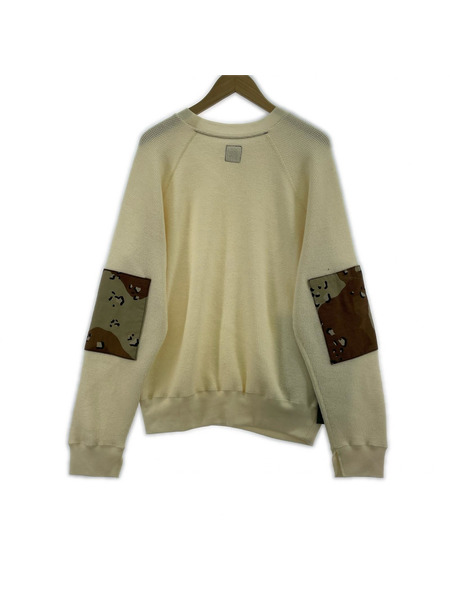 SUNSEA ニット・セーター 22AW ARMY PATCH THERMAL SWEATER 白緑 (2)