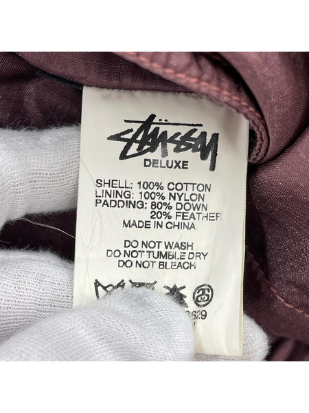 STUSSY リップストップ カモフラ リバーシブル ダウンジャケット ベージュ M