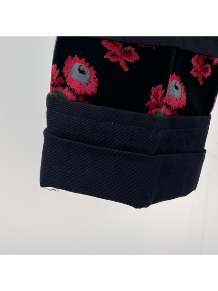 COMME des GARCONS 本ライン レース切替 フラワー刺繍 デザインパンツ