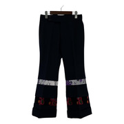 COMME des GARCONS 本ライン レース切替 フラワー刺繍 デザインパンツ