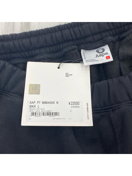 A BATHING APE パンツ MOONFACE LOGO CARGO SWEATPANTS (L) 黒